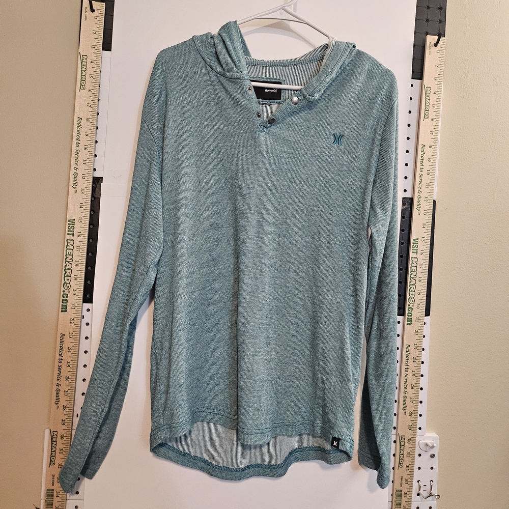 Hurley Teal Button-Up Hoodie